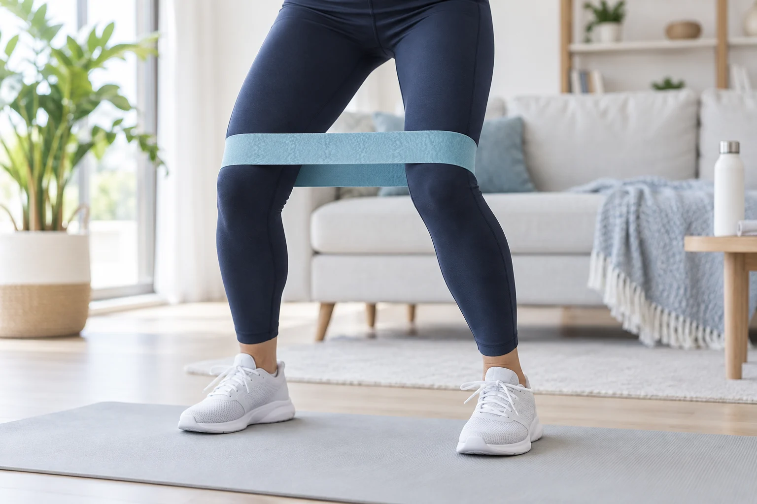 AI-generated general activity illustration of legs with a resistance loop.
